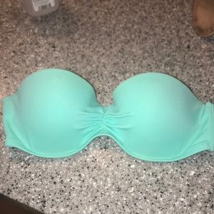 VS teal push up bandeau bikini top